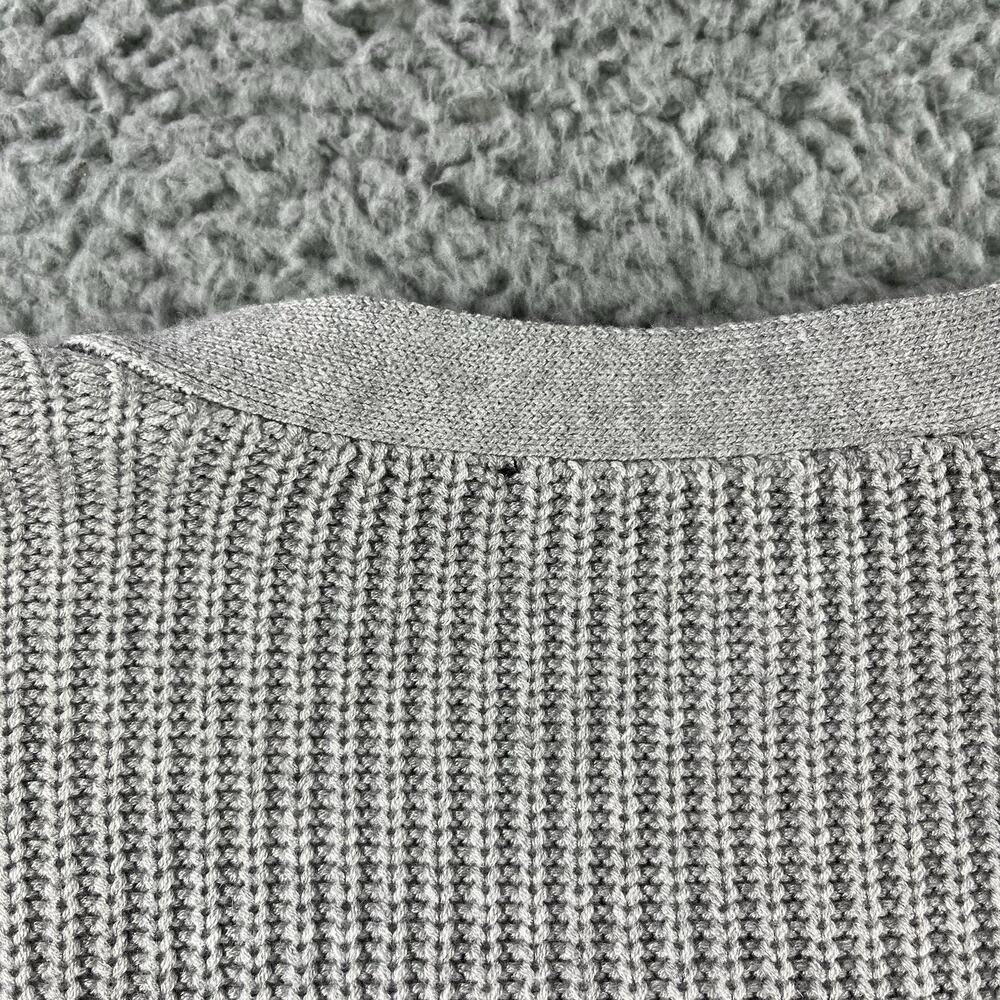 White House Black Market Structured Cardigan M Heather Mercury Grey Ribbed NWT - Picture 10 of 10